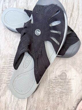 Keen  Black and Gray Closed-Toe Slide Sandals